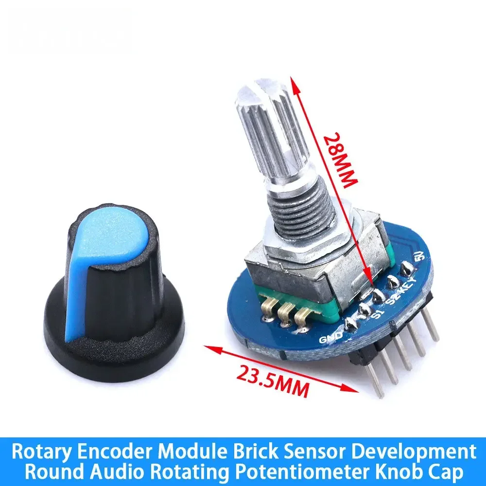 360 Degrees Rotary Encoder Module Rotary Potentiometer Analog Knob Module for Arduino KY-040 RV09 Rotary Encoder EC11 Knob Cap
