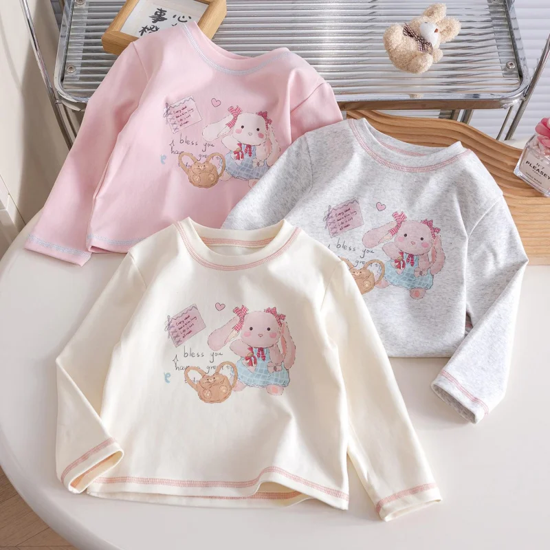 

Girls' Base Shirt Spring and Autumn Long Sleeve for Baby GirlsTT-shirt2025New Children's Spring Tops Girls Spring Clothes