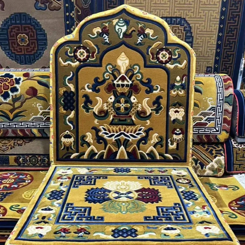 

Kneeling cushion pure wool Eight auspicious Guru Dharma seat backrest meditation cushion armrest prayer cushion comfortable