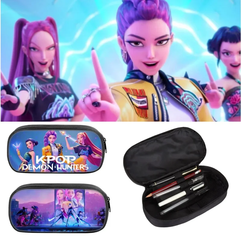 

Anime Figure Film Pencilcase for Students Back To School Kpop Pencilbag Boy Girls Stationary Supplies Demon Storage Pouch Penbag