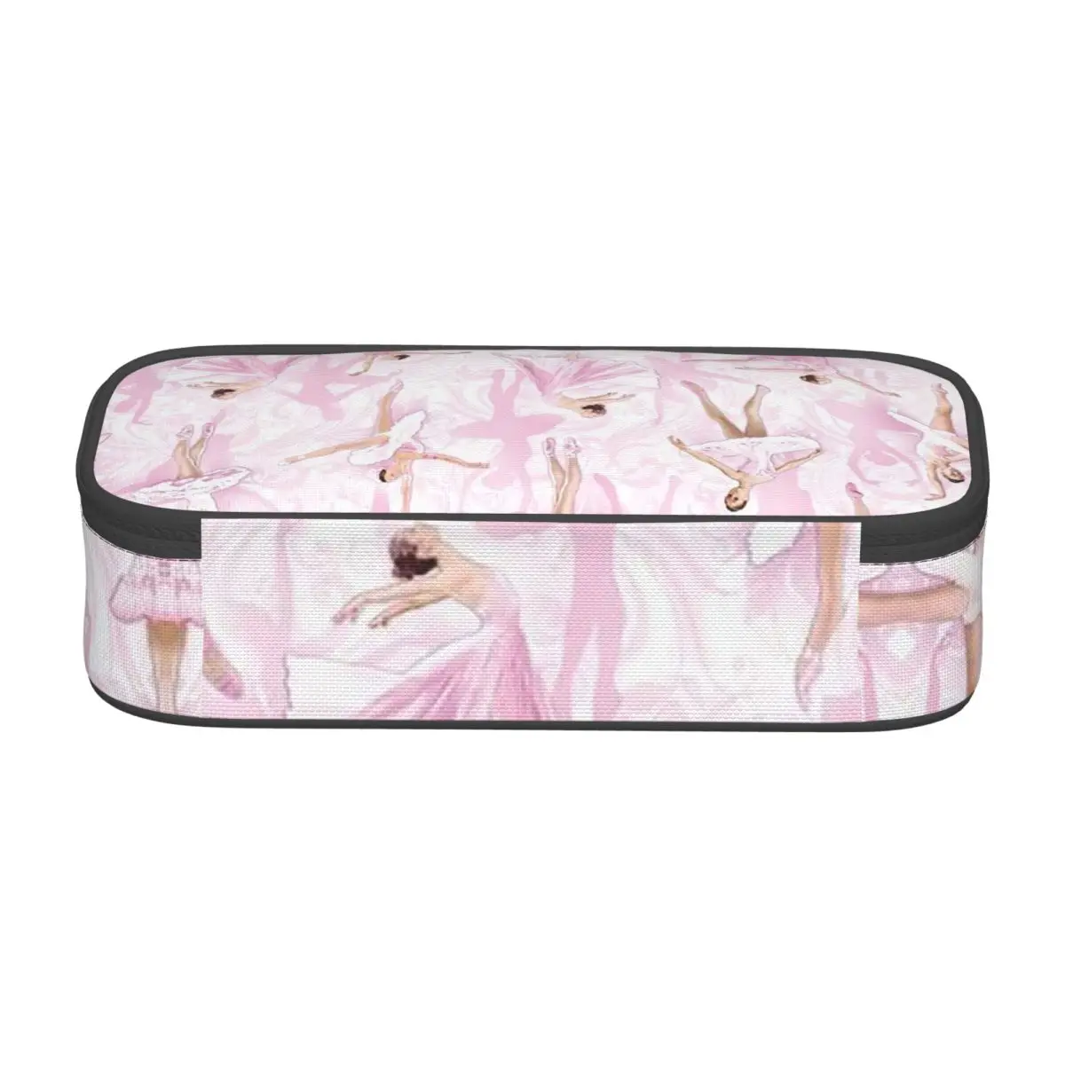 Ballet Dance Makes Me Free Ballerina Dancer Pencil Cases for Students Pen Box Pencil Bag Large Storage Pencil Pouch Pen Holder