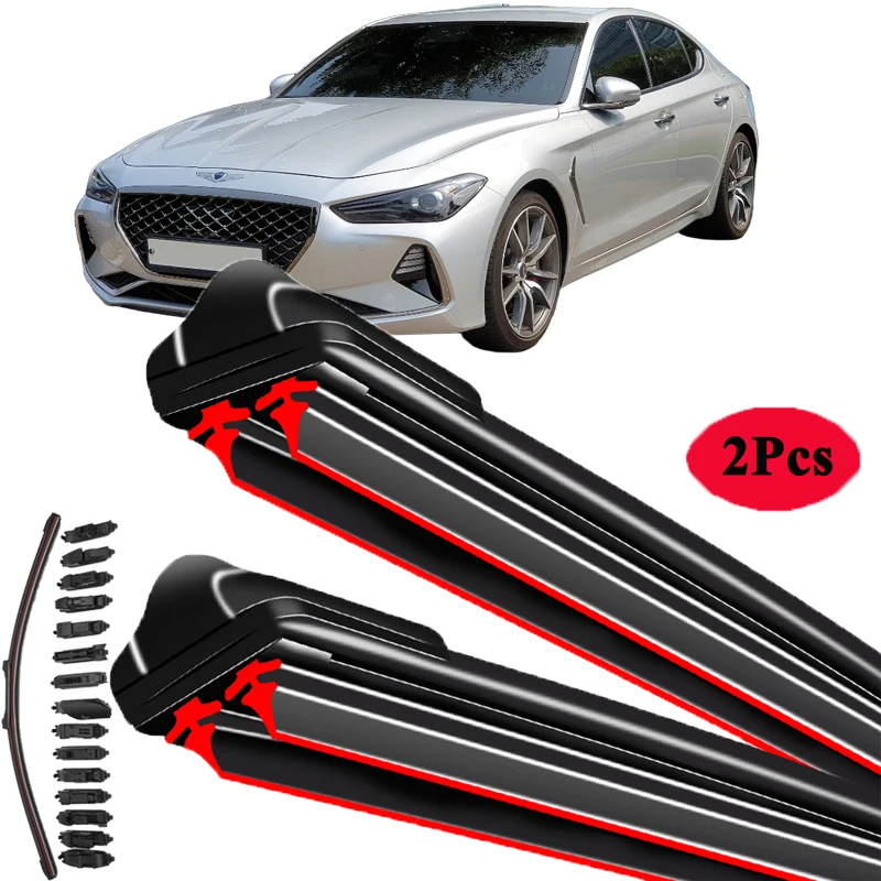 

For Genesis G70 IK 2018 2019 2020 2021 2022 Car Accessory Boneless Frameless Rubber Wiper Blades Cutter Cleaning Replacement
