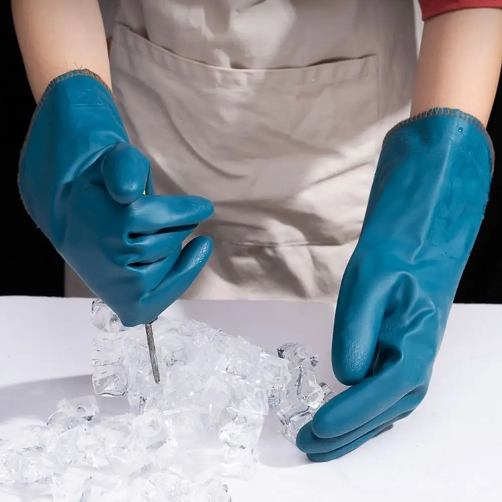 

Waterproof Fleece-lined Cleaning Gloves Thicked Keep Warm Dishwashing Gloves Soft with Fleece Warm Household Gloves Winter