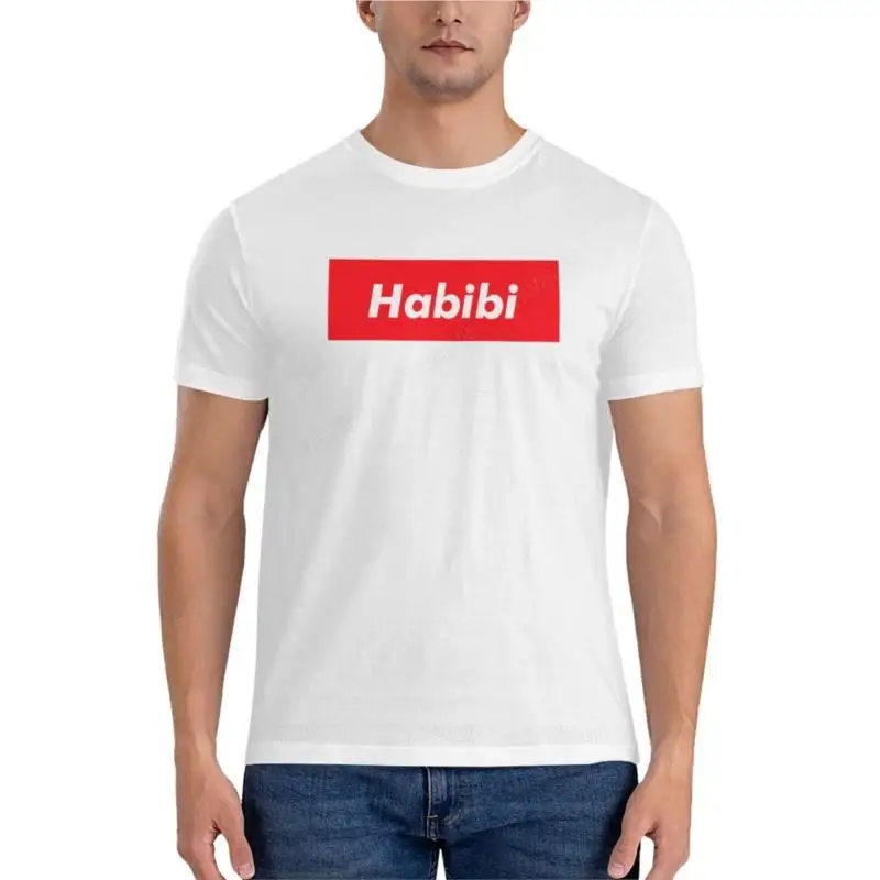 Men T-shirt HABIBI Fitted T-Shirt workout shirts for men cute tops Cotton t shirts man mens tshirt 4XL 5XL