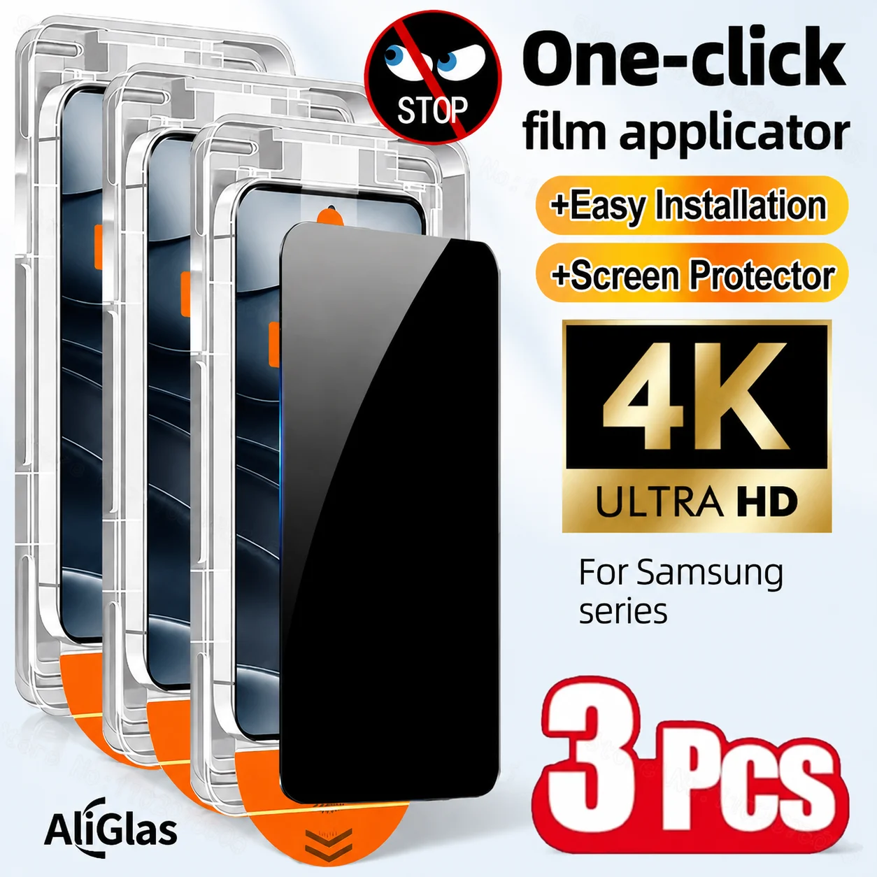 Ein-Klick-Installation Panzerglas Anti-Spy-Folien für Samsung S26 S25 S24 Ultra Plus Serie Schutzfolie für Galaxy Note10 20