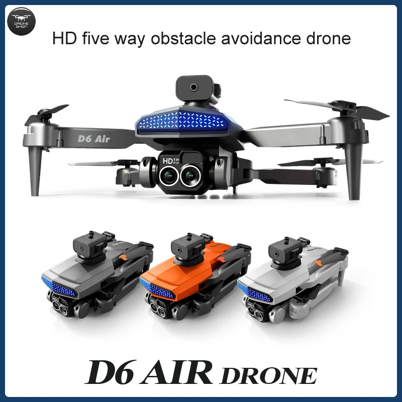 

2024 New D6 Drone 4K Dual Camera WIFI FPV Lift Obstacle Avoidance Aerial Photography Brushless Optical Flow Four Axis Dron Toy