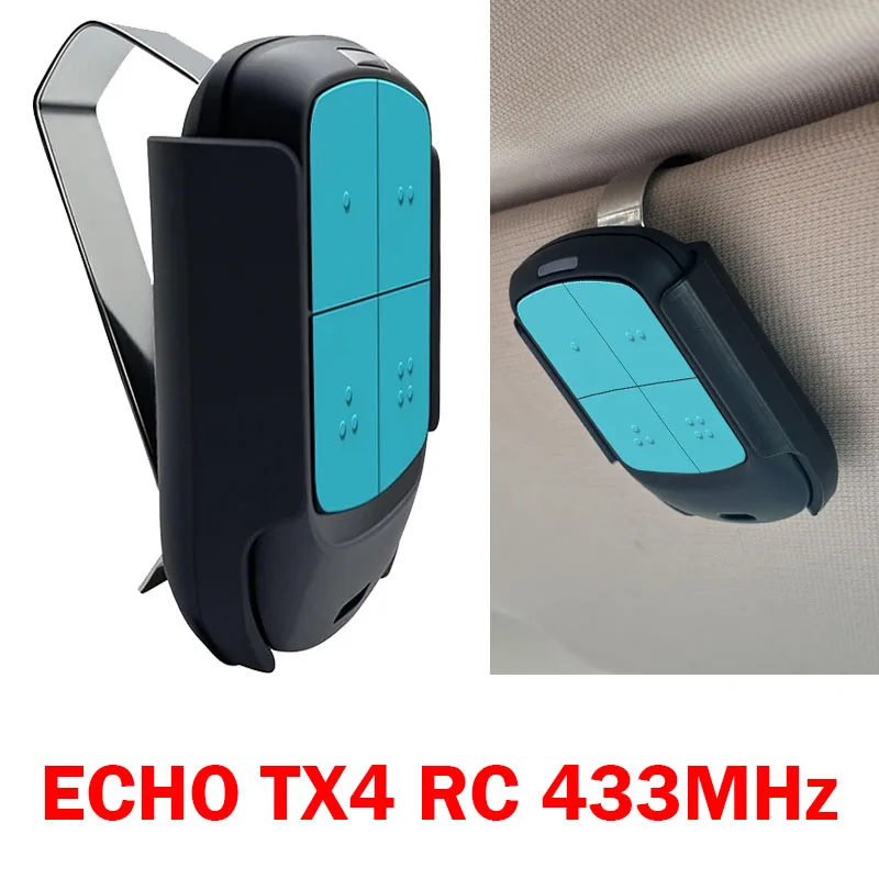 ECHO TX4 RC 433MHz BRAVO TX4 ​BRAVO TE4433H التحكم في البوابة الكهربائية جهاز التحكم عن بعد لفتح باب المرآب أزرار زرقاء 4 رمز المتداول