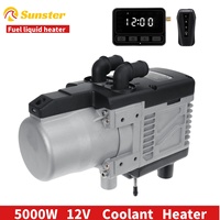 Sunster Car Diesel/ Gasoline 12V 5KW Dual Mode Preheater Fuel Liquid Heater LCD Switch Parking Heating Device For Trucks Van