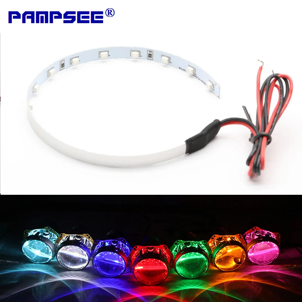 2Pcs LED Devil Eyes angel Demon Evil Eye DRL LED Module Headlight Projector Lens Retrofit Red Blue Yellow White Green