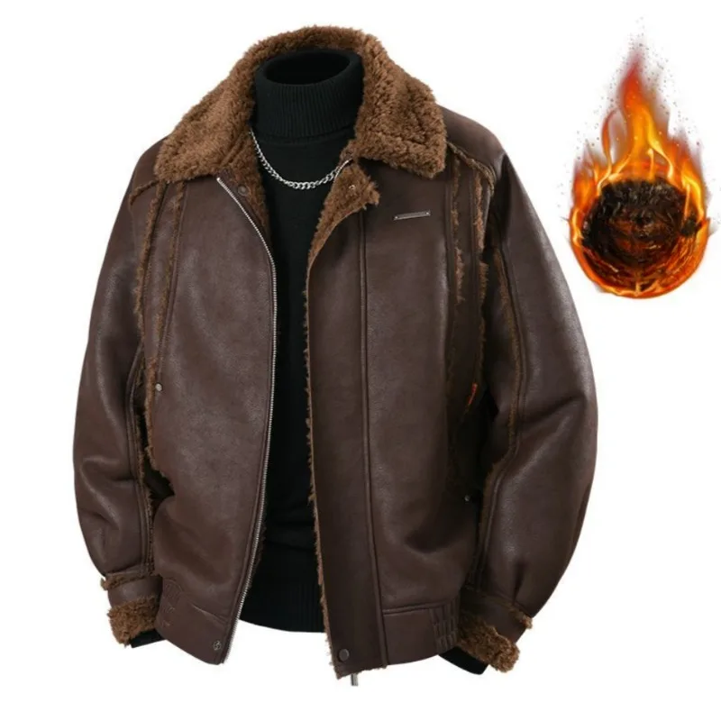 Gli uomini autunno e inverno con giacca imbottita in cotone in pile fresco stile coreano spesso e caldo alla moda per cappotto integrato in pelliccia sintetica