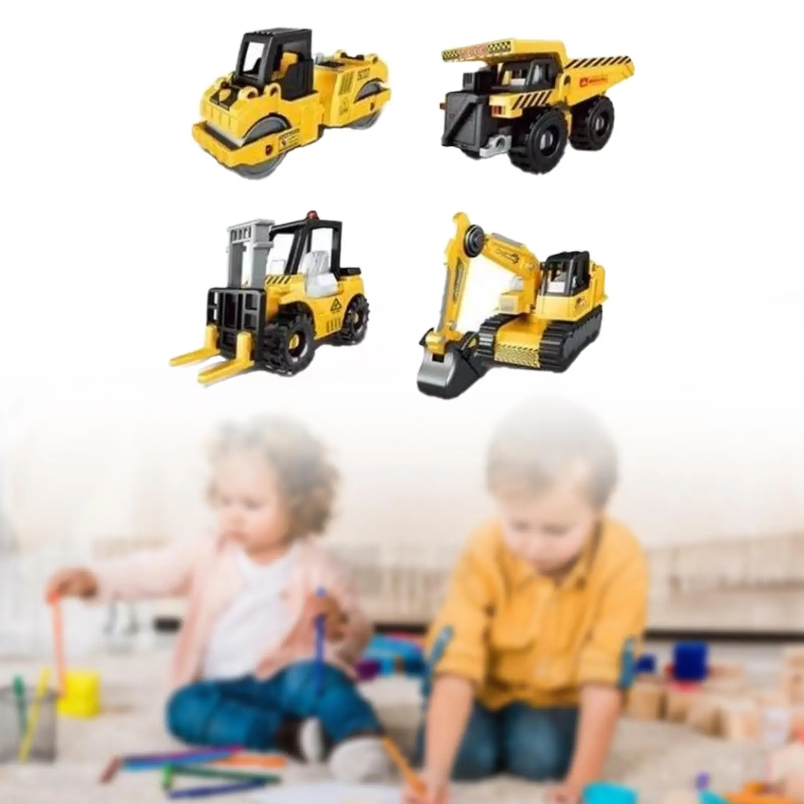 

4 Pieces Engineering Truck Construction Toy Decor Interactive Toy Dump Truck