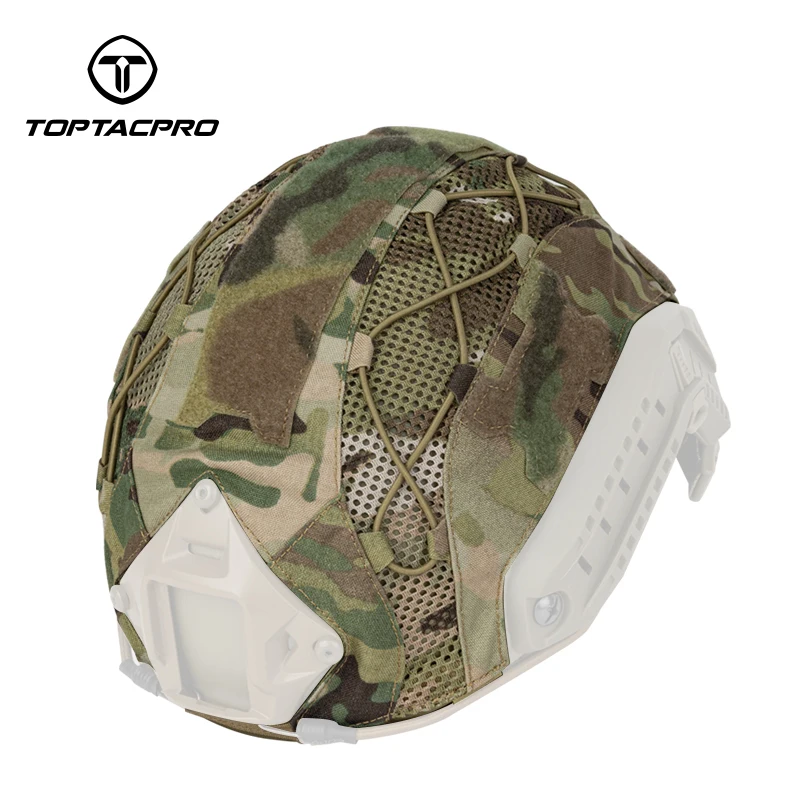 TOPTACPRO Tactical Helmet Cover For Fast Helmet 500D Nylon Camo Headwear Hoop&Look 8801
