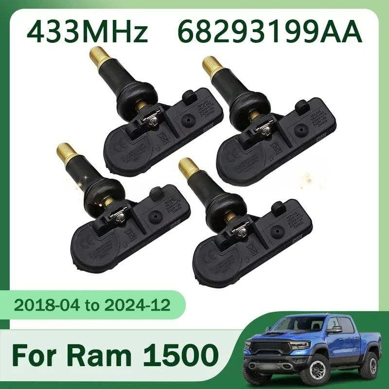 

Датчик давления в шинах 433 МГц для Ram 1500 2018-2024, 1/4 шт., 68293199AA, 68293199AB