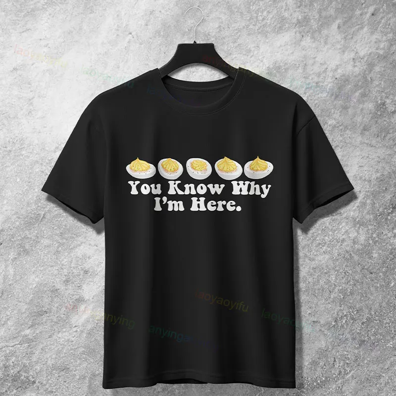 Śmieszna koszulka z memem o jajku w sosie pieprzowym z napisem: "Nie zrobiłbym dla indyka lub szynki dużo więcej niż dla jajka w sosie pieprzowym", 100% bawełna, codzienna koszulka z krótkim rękawem, humorystyczny styl.