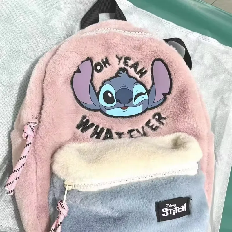 Disney Cartoon New Stitch Pluszowy plecak dla dzieci Mini tornister Śliczna torba na ramię dla chłopców i dziewcząt Modny plecak