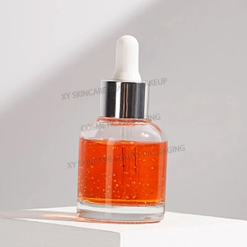 

5pcs 30ml transparent dropper bottles glass containers skincare beauty cosmetic packaging serum bottles