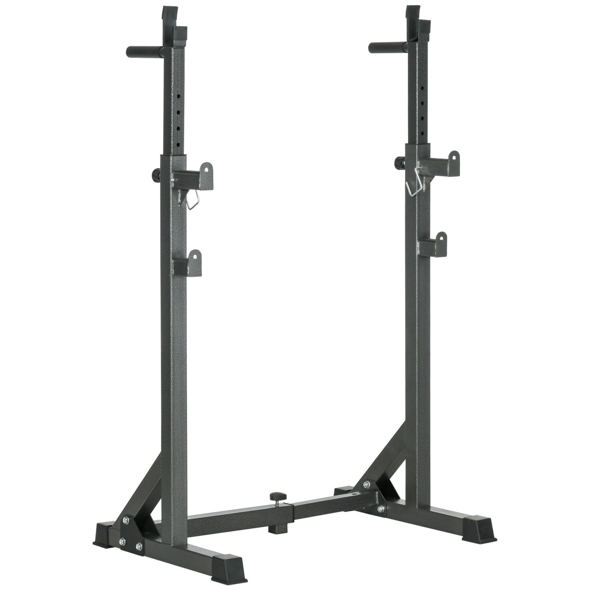 SPORTNOW Soporte para Barras de Pesas Multifuncional con Ancho y Altura Ajustable Rack Musculación con Marco de Acero