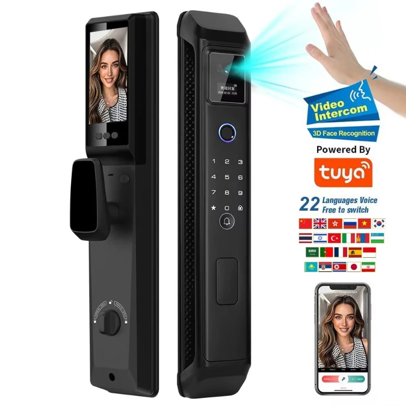 Smart Door Lock with Camera and Fingerprint Electric Lock Ai Smart Outdoor Waterproof Lock Cerradura Inteligente Security