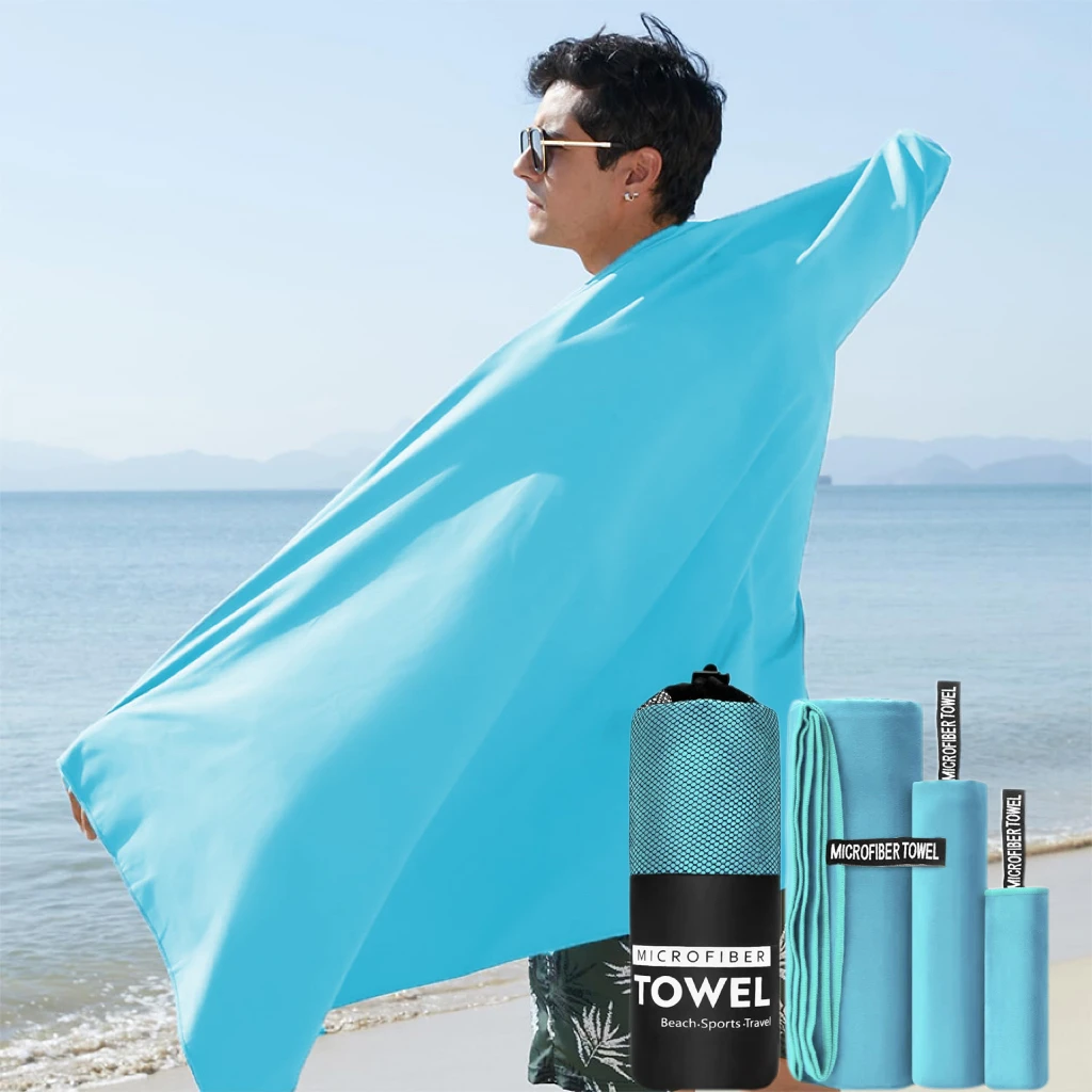 

Быстросохнущее дорожное полотенце, 3 шт., пляжное полотенце из микрофибры, компактное и мягкое, впитывающее пот спортивное полотенце, полотенце для йоги, полотенце для фитнеса, путешествия