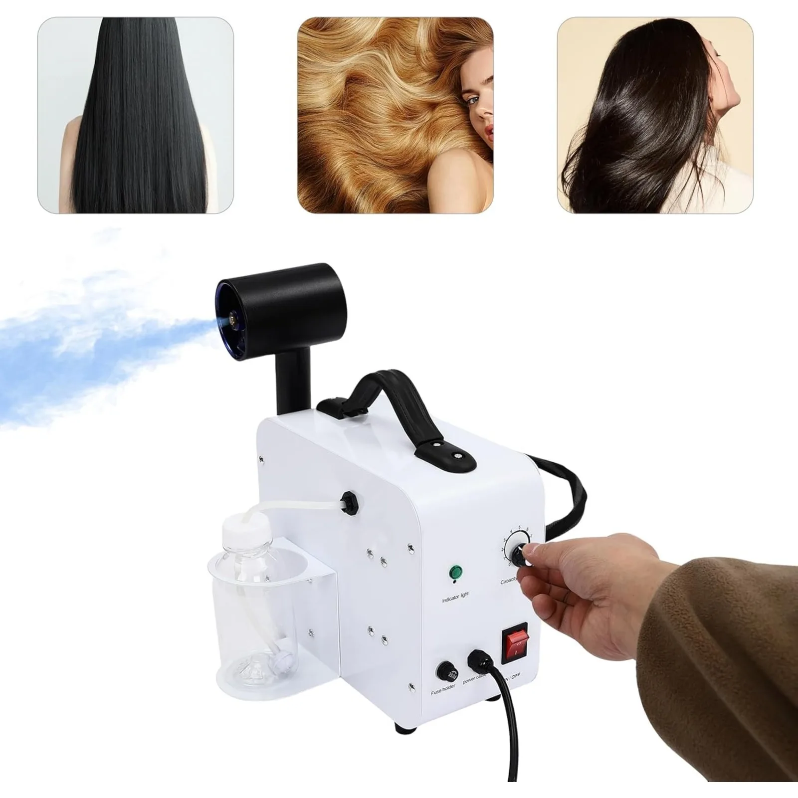 جهاز بخار الشعر نانو، مبخر رذاذ نانو احترافي، معالج ألوان الشعر، للاستخدام المنزلي في الصالونات - رذاذ قابل للتعديل، 110 فولت، 1300 وات #1