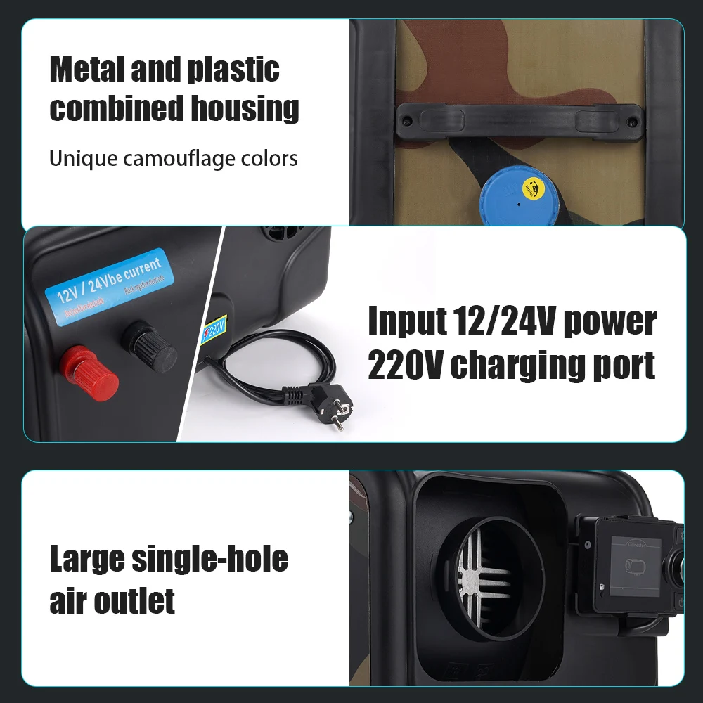 2-8KW Parking Heater Bluetooth Voice 12V/ 24V/220V Aluminum Shell/Plastic Single-Hole Three-in-one Machine For Vehicle Models