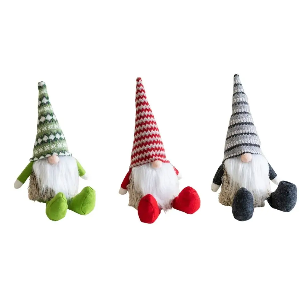 Cute Christmas Gnomes Plush Dolls Funny Soft Striped Hat Rudolf Doll Exquisite Cartoon Merry Christmas Decoration