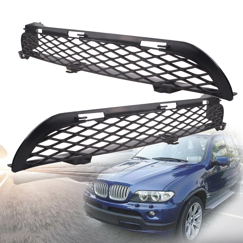 

1pc Car Front Lower Bumper Grille Left Right Fit For BMW X5 E53 2004-2006 Facelift Fog Light Bumper Lower Air Outlet Grilles