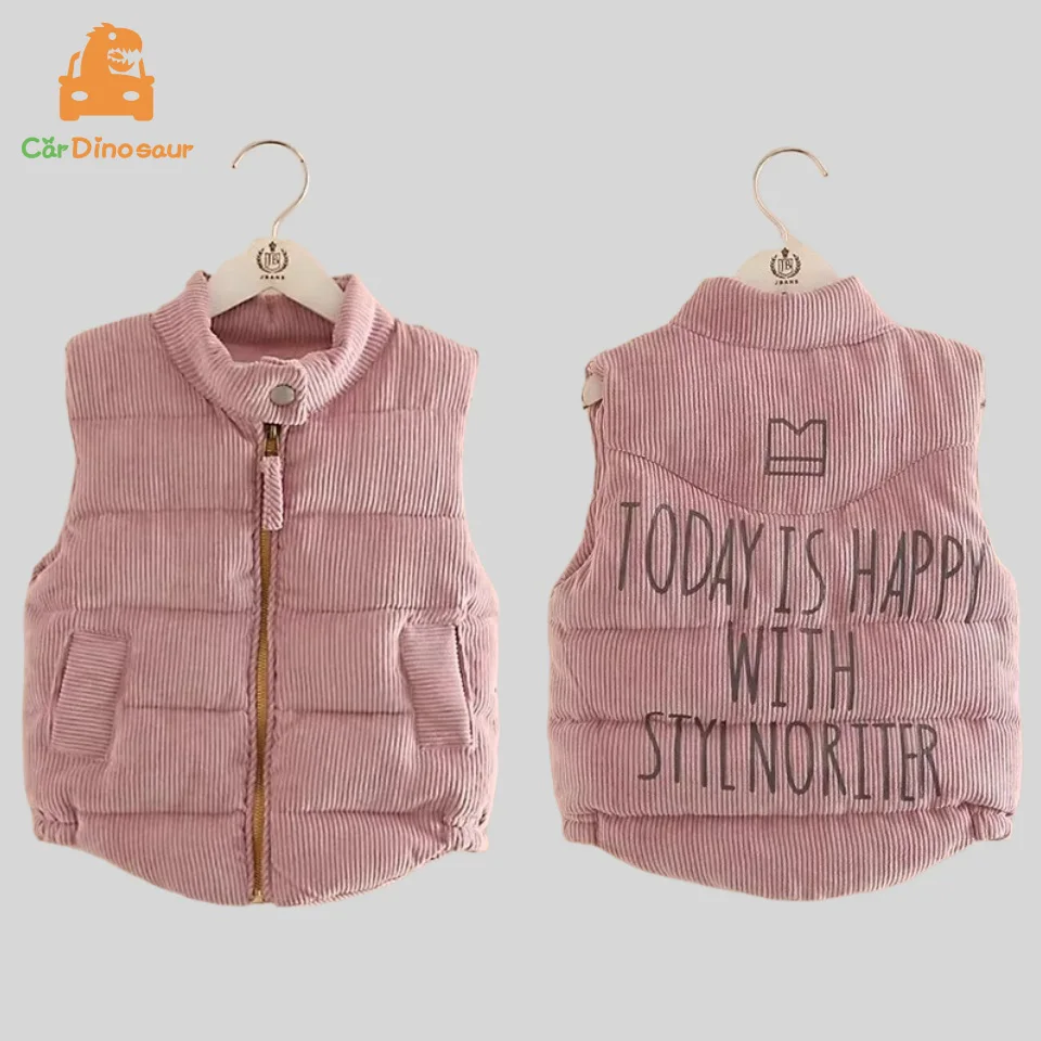 

Новинка 2024 года, зимняя мода, детский жилет, пальто, детские жилеты, универсальные куртки на молнии с утепленной хлопковой подкладкой и буквами для девочек от 3 до 12 лет