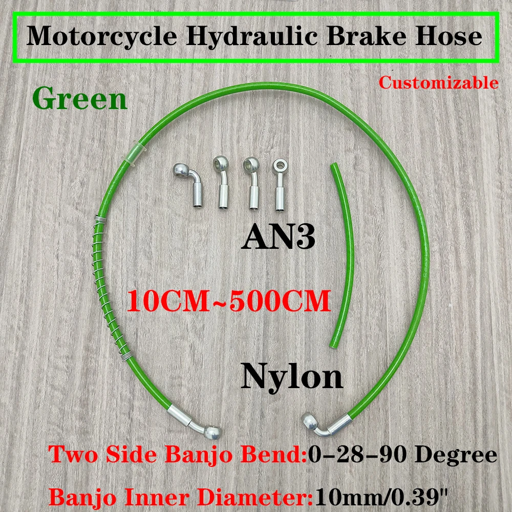 

8mmBanjo Green Motorcycle Braided Steel Brake Clutch Oil Hoses Line Pipe Pipe for ATV Pit Dirt Bike Go Kart for Universal Racing