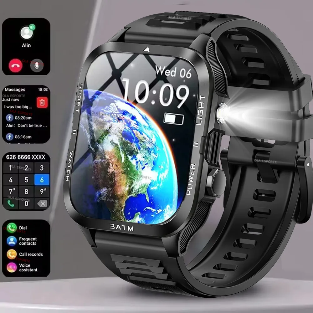 

Military Grade 880mAh Battery Smart Watch IP68 3ATM Waterproof GPS Bluetooth Calls Heart Rate Men Sports Outdoor Smartwatch 2025