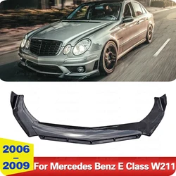 Front Skirt for Mercedes Benz E Class W211 2006-2009 Splitter Carbon Painting Bumper Spoiler Body Kit Lip