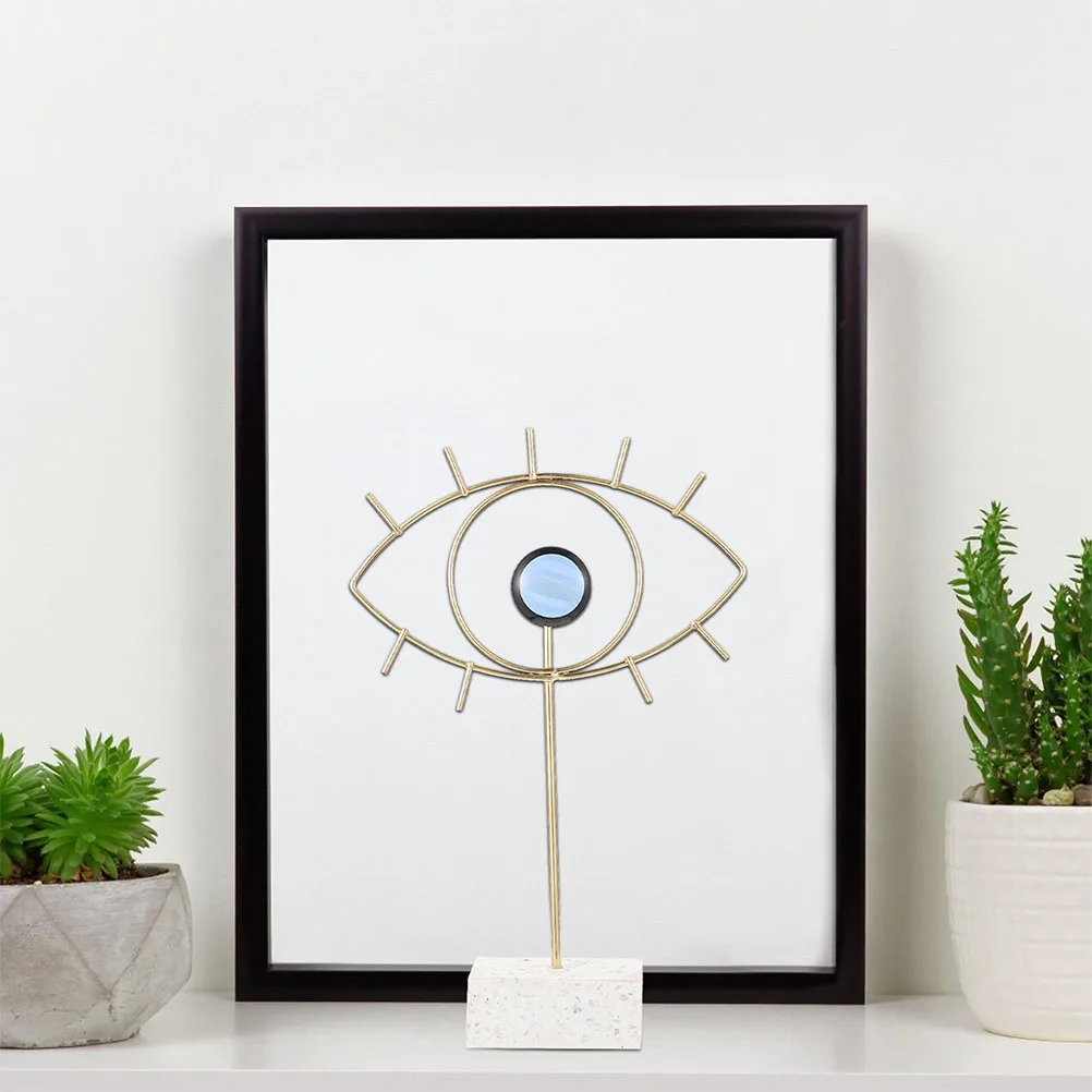 

Leaves Nordic Style Iron Art Evil Eye Desktop Household Tabletop Decor Decor For Home Office Decorative Tabletop Ornament
