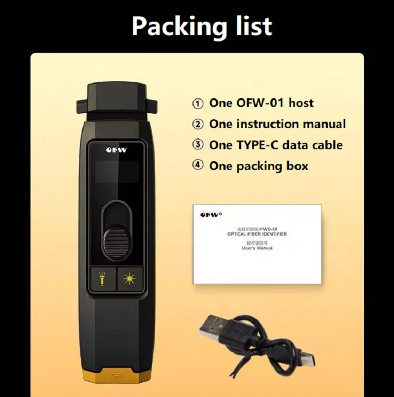 OFW Optical Fiber Identifier, Live Visual Localizador de falhas, VFL 10MW, Luz LED, 700-1700nm, SM MM