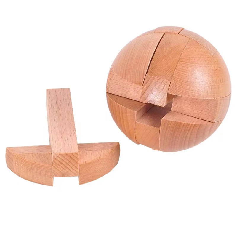 Casse-tête en bois à emboîtement pour adultes et enfants, jouet de jeu de puzzles, boule IQ, Kong Ming Lock, Lu Ban, Burr, 3D