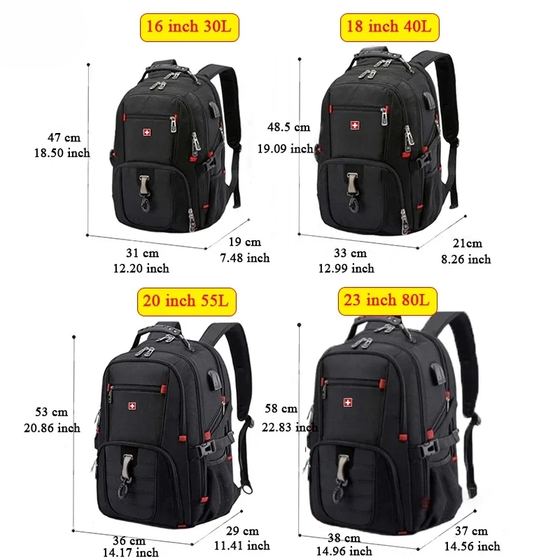 Multifunction Large Capacity Male Bag Fashion Travel Usb Charging Waterproof 23 inch Laptop Backpack Men Mochila