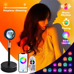 Tuya Smart Sunset Light, proiettore per lampada arcobaleno al tramonto, luce per telecomando APP Bluetooth RGB, lampada da tavolo a LED con sfondo d'atmosfera