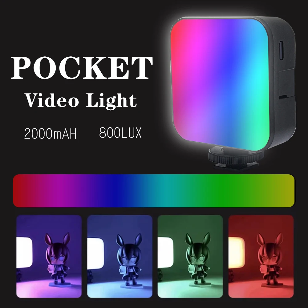 Mcoplus-مصباح led صغير rgb للكاميرا ، إضاءة تصوير محمولة ، بطارية قابلة لإعادة الشحن ، cri 95 + للهاتف الذكي ، vlog