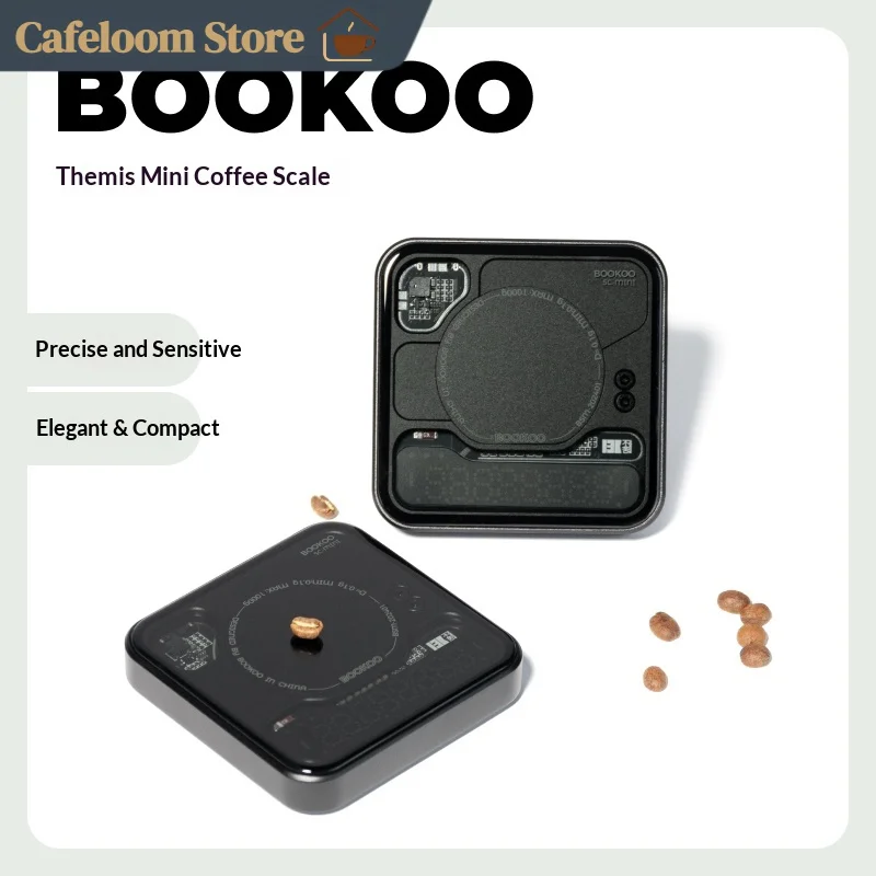 BOOKOO Mini Espresso Scale High Precision 0.1g Rechargeable Electronic Timer Flow Rate Coffee Scale For Espresso Coffee Beans