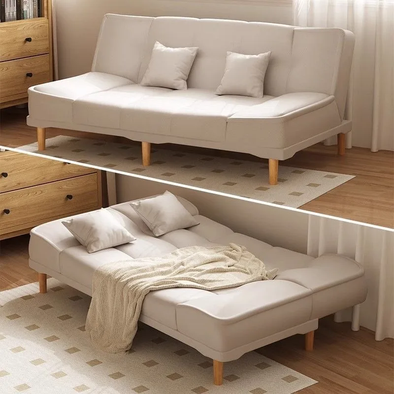 

Leather art sofa bed foldable dual-purpose small apartment living room rental room single double multi-functional sofa 2025 new