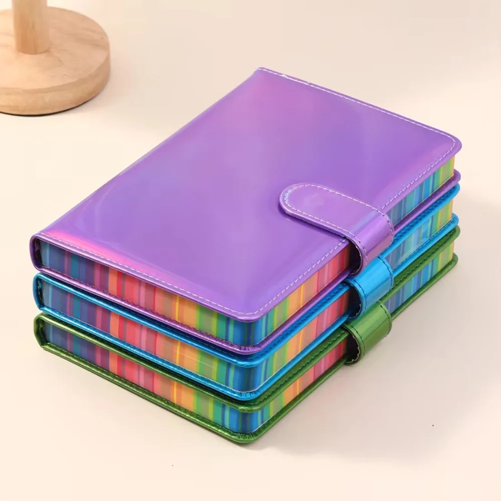 Notebook A5 con gradiente laser Addensare Notebook a fogli mobili multicolore Fibbia con fibbia 360 pagine Studente con copertina rigida Cancelleria per ufficio