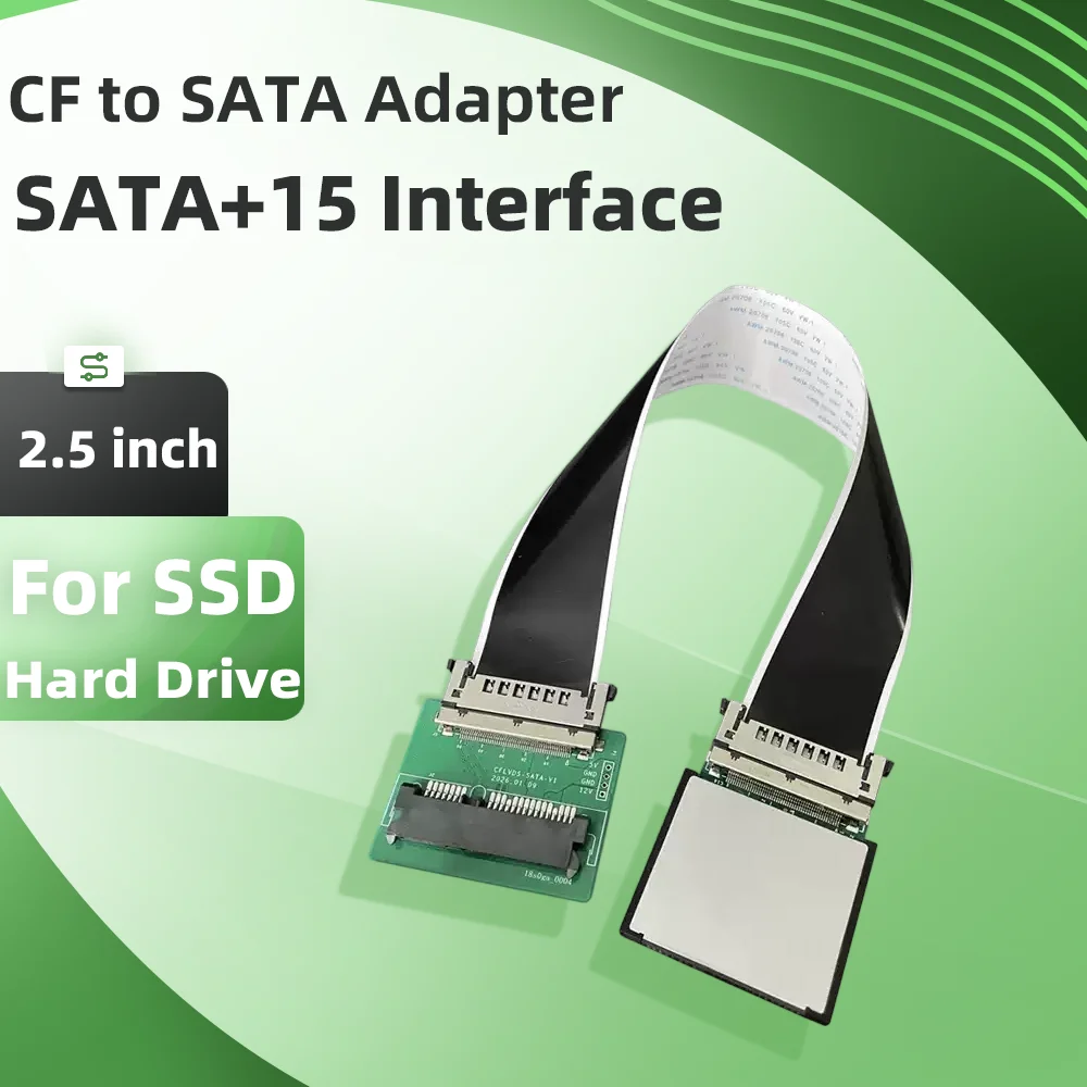 CF to SATA Adapter Extension Cable Compact Flash CF Card To 7+15Pin SATA Hard Disk Converter Riser Card For 2.5 Inch HDD SSD