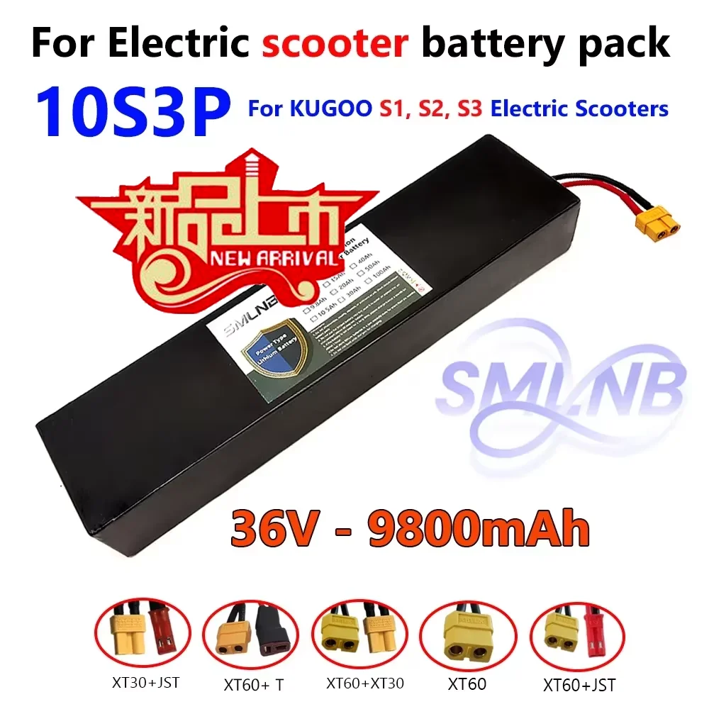 

36V 9800mAh For KUGOO S1, S2, S3 Electric Scooters built-in BMS 18650 10S3P lithium-ion battery 500W