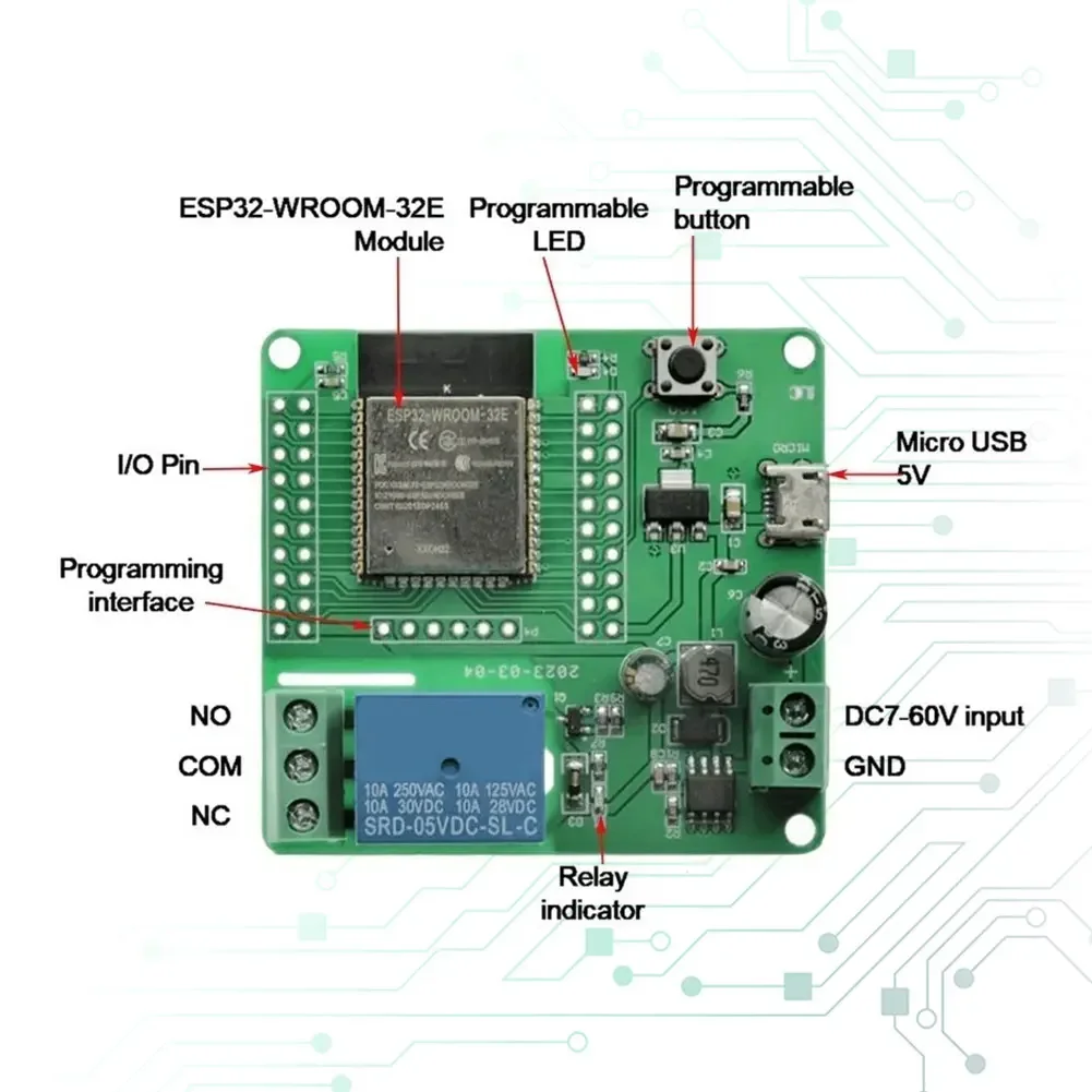 1-3PCS ESP32 WIFI Bluetooth-compatible BLE Relay Module 1/2/8 Channel WIFI BT BLE Relay Module ESP32-WROOM Development Board