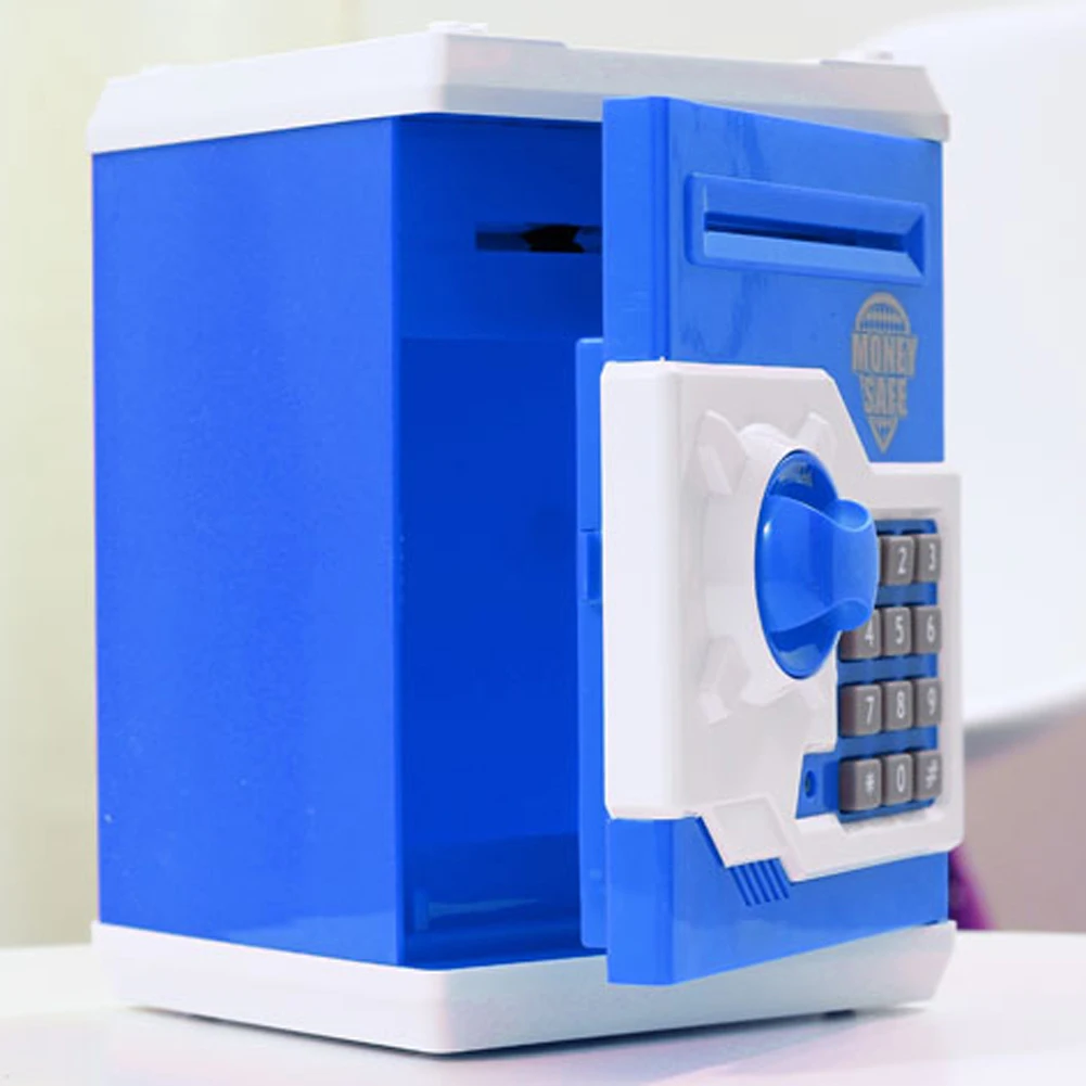 بنك أصبع إلكتروني ATM صندوق نقود صغير آمن كلمة المرور مضغ عملة آلة إيداع النقود هدية للأطفال ألعاب الأوراق النقدية للأطفال