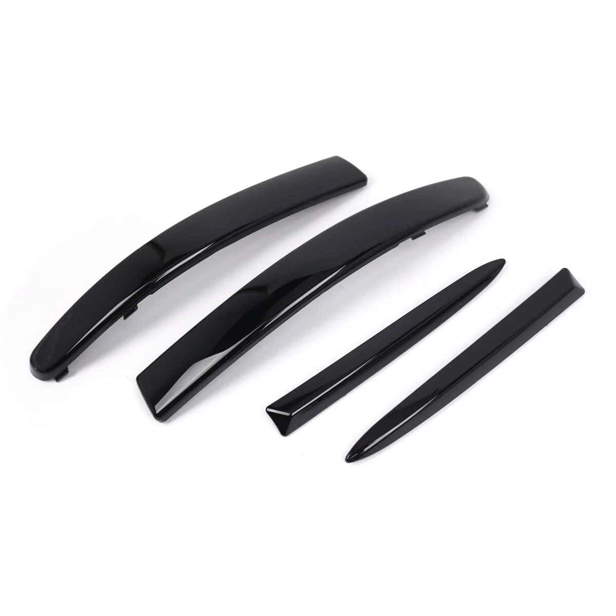 For Exterior Appearance Upgrade Front Grille Moulding Gloss Black Trim Set Exact OE-spec Shape Strict Plastic Construction
