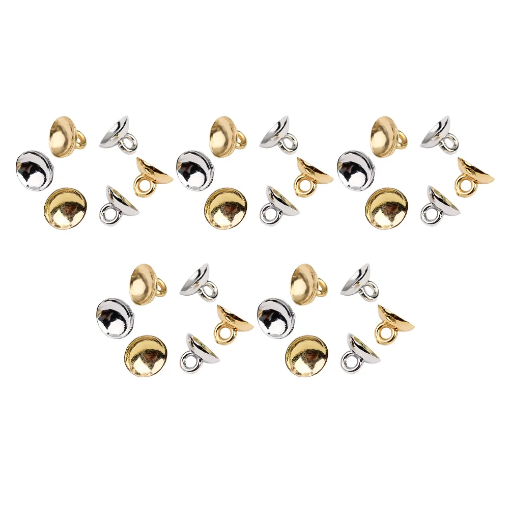 

400pcs Alloy Round Bowl Shaped Eye Pin Bail Pendant Connectors for Jewelry Making Supplies Half Drilled Beads Crafts