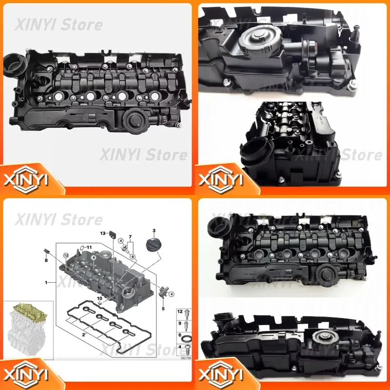 Cylinder Head Valve Cover for BMW 2 Series X1 X2 Mini Cooper 2013-2023 Replace 11128581797 Engine Parts