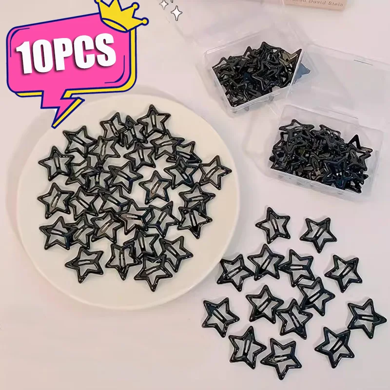 Star Hair Pins Y2K Cool Charm BB Aesthetic Hair Clip for Woman Pentagram Harajuku Trendy Hair Accessories