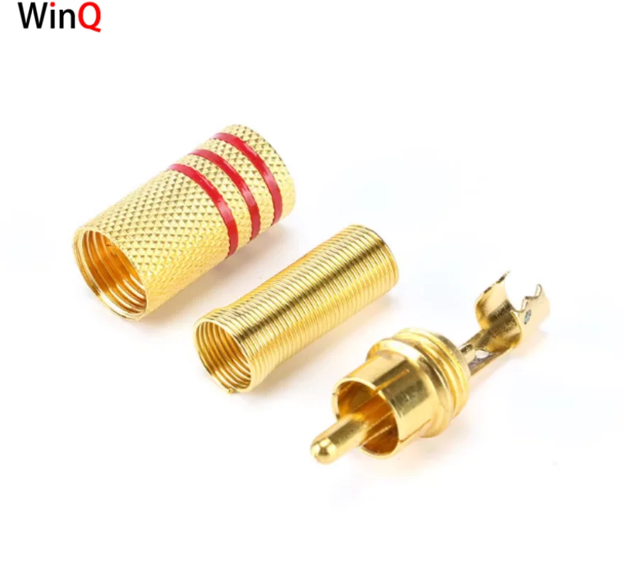 موصل توركس مطلي بالذهب، موصل لوتس RCA، موصل صوت/فيديو AV، أطراف صوتية، أحمر/أسود. #2