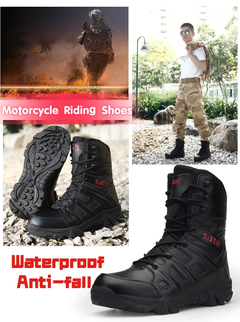 

Motorcycle Riding Shoes for Men Waterproof and Breathable Motocross Anti-fall Protective Moto Motosikletler Racing Boots